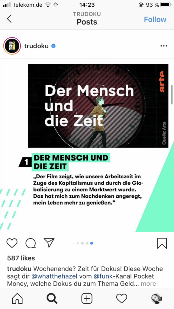 Beispiel für ein Instagram Karussell im News-Feed