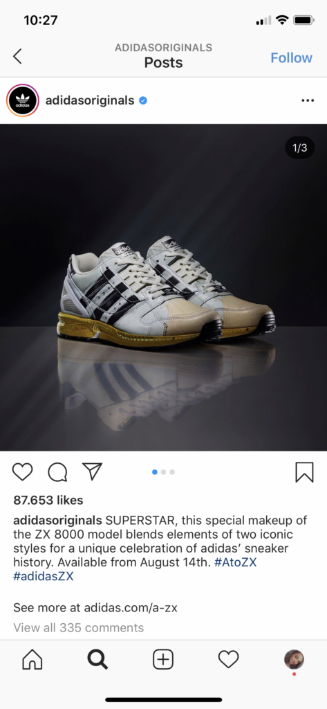 Vorstellung mit genaueren Informationen über den neuen Sportschuh von Adidas.